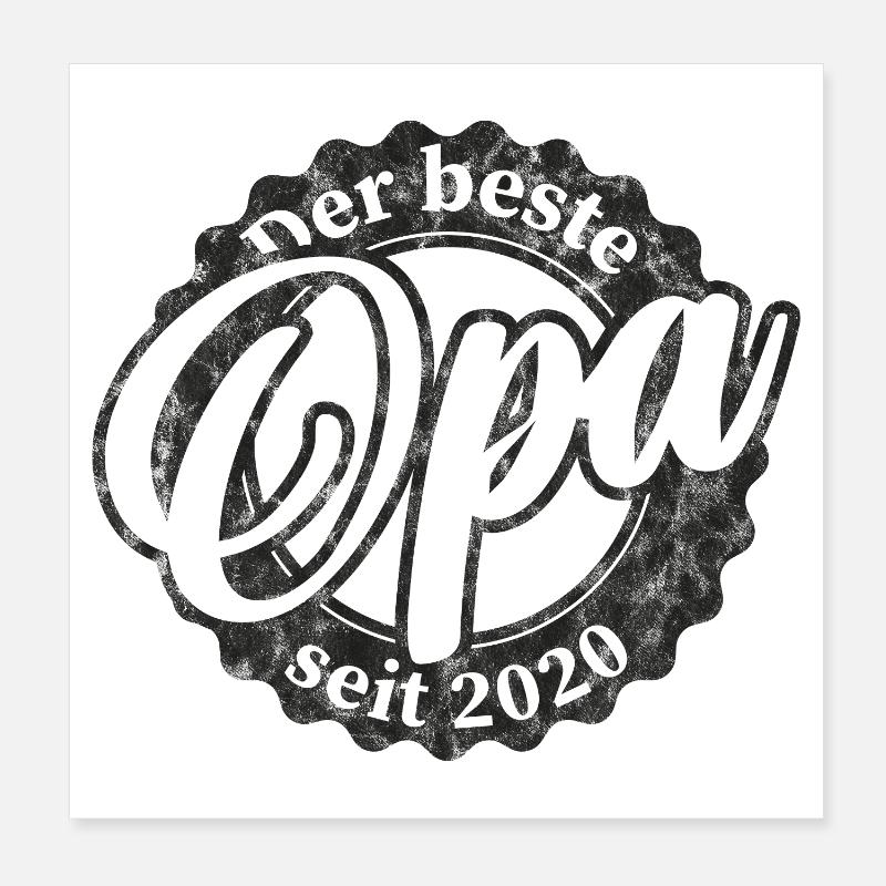 Der Beste Opa seit 2020 Poster 20x20 cm