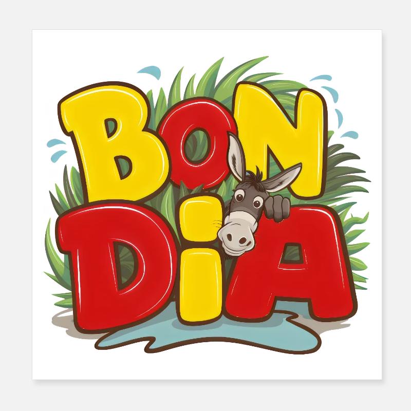 Bon Dia Catalonia Catalan Pride Greeting Poster 8" x 8" (20x20 cm)