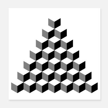 Cubo Isometrico Piramide Poster 20x20 cm