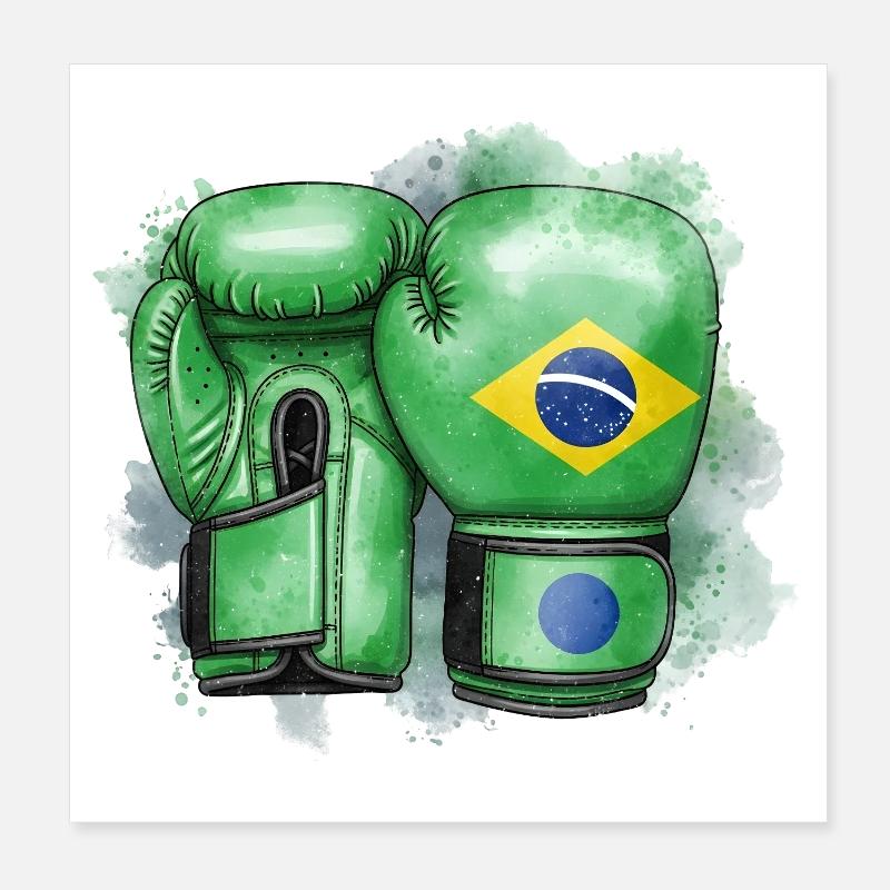 Boxe Brésil Gants de boxe Brésil Poster 20 x 20 cm