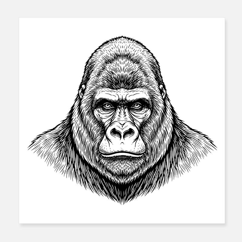 Gorilla Poster 8" x 8" (20x20 cm)