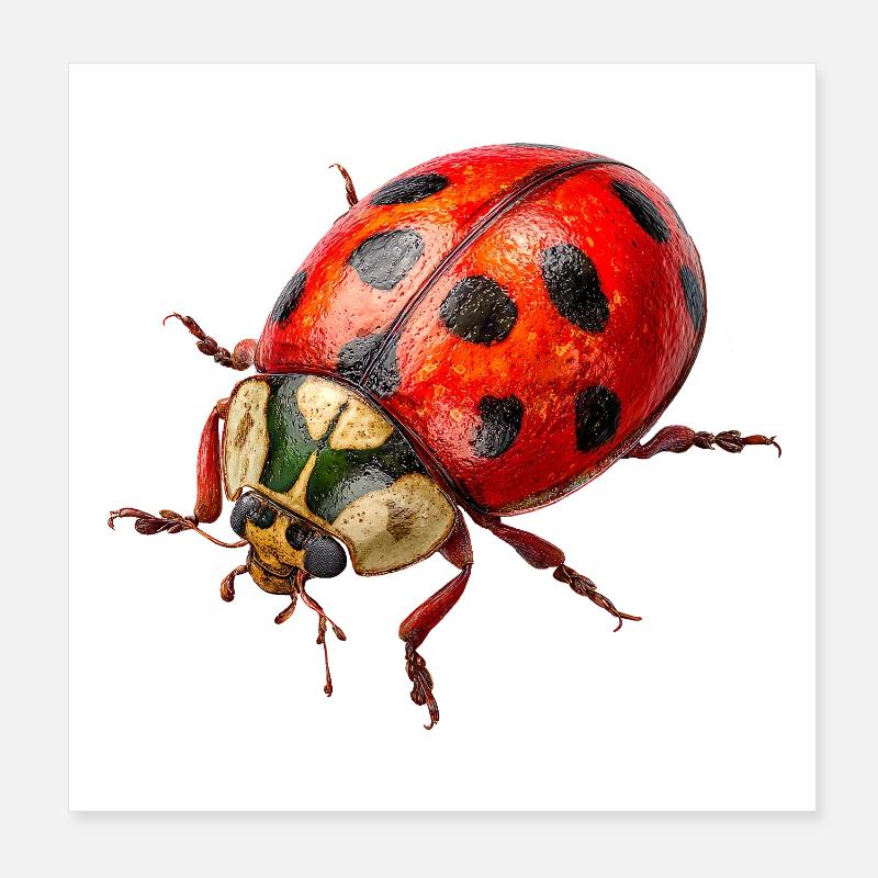 Marienkäfer als Glücksbringer Poster 20x20 cm