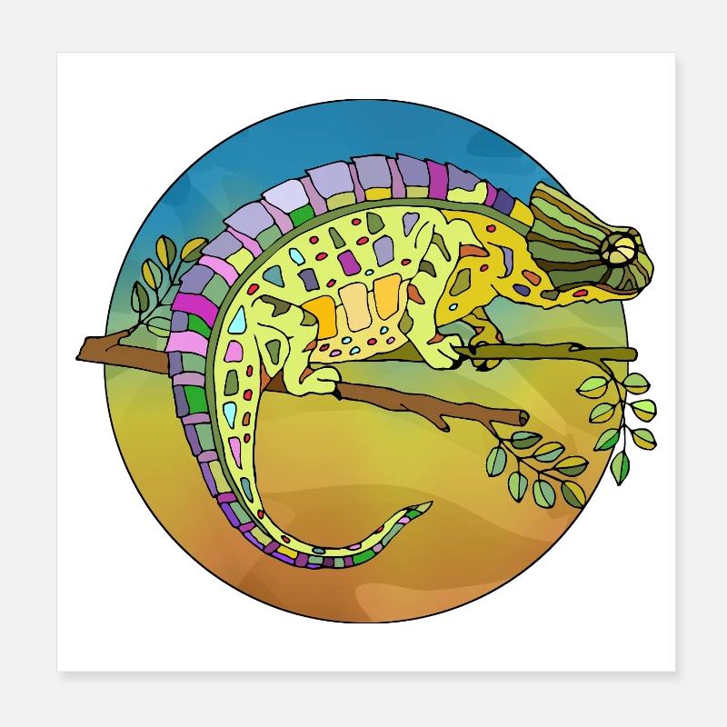Caméléon Poster 20 x 20 cm