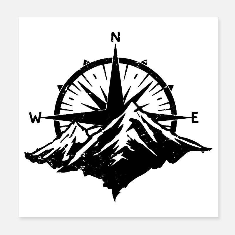 The mountain is calling Mountains Adventure - Poster 8" x 8" (20x20 cm) - white