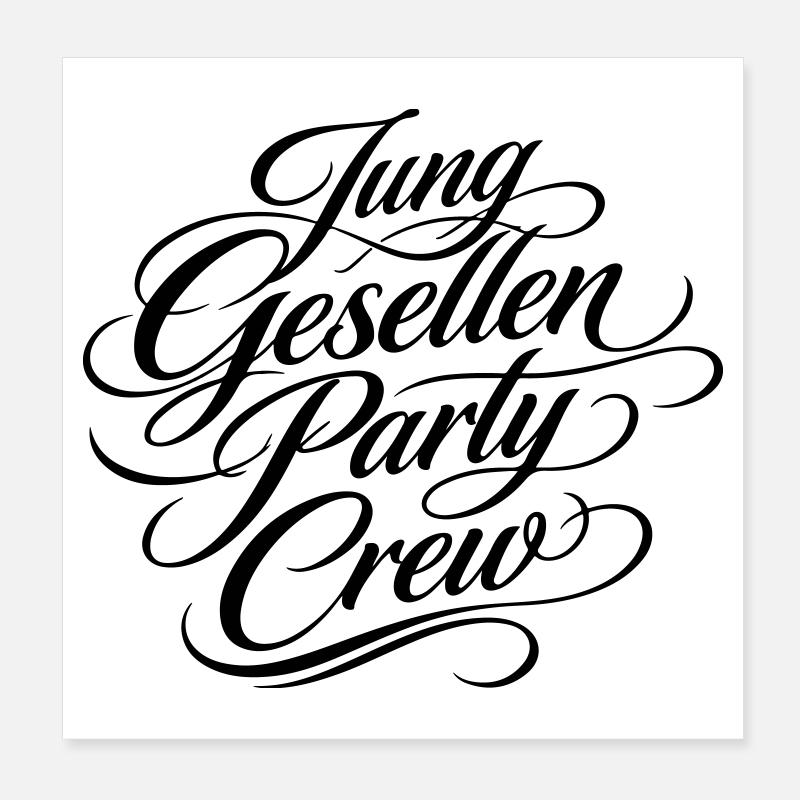 Bachelor Party Crew Jga Poster 8" x 8" (20x20 cm)