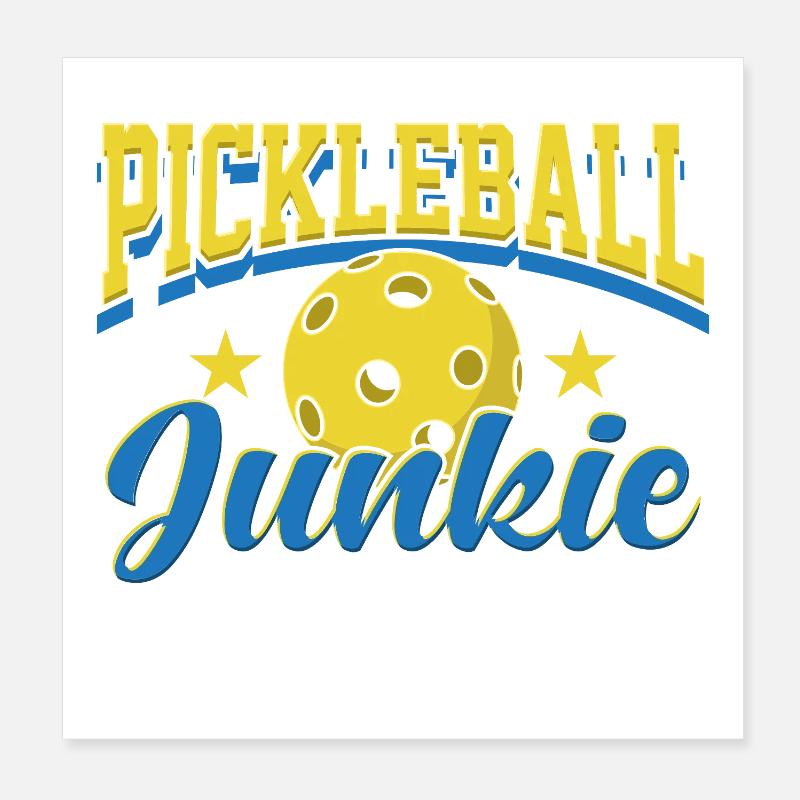 Design sportif rétro de Pickleball Junkie Poster 20 x 20 cm