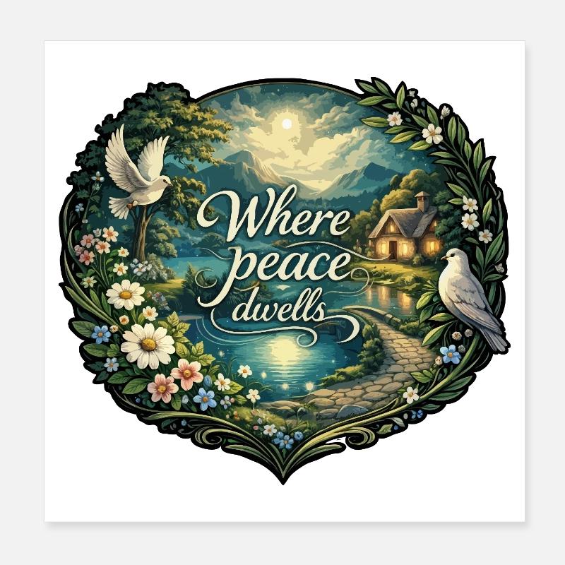 Where peace dwells Poster 8" x 8" (20x20 cm)