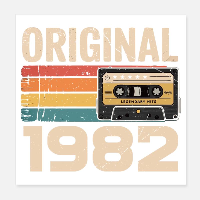 Original 1982 Vintage 1982 Rétro Anniversaire Poster 20 x 20 cm
