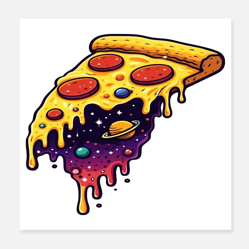 Tranche pizza cosmique Poster 20 x 20 cm