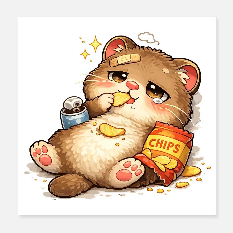 Keksliebende Katze Poster 20x20 cm