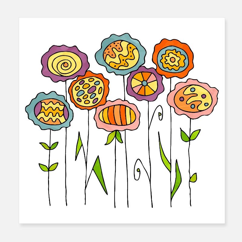 Blomster Poster 20x20 cm