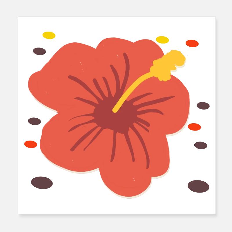 Hibiscus Poster 20 x 20 cm