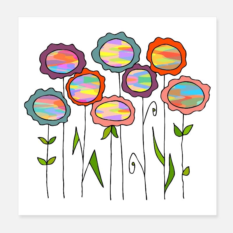 Blumen Poster 20x20 cm