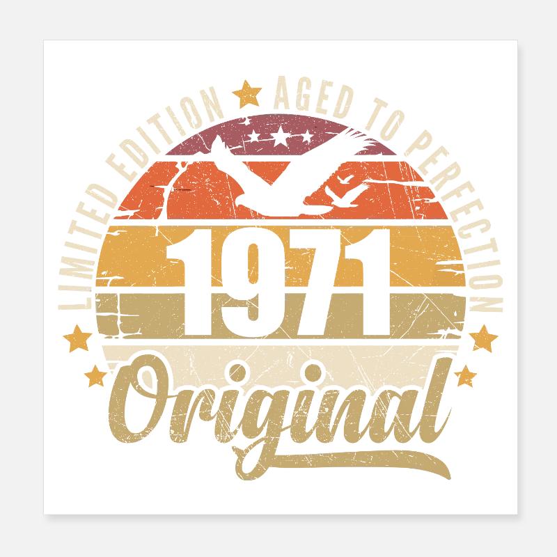 Geburtstagsgeschenk 1971 Original 1971 Poster 20x20 cm