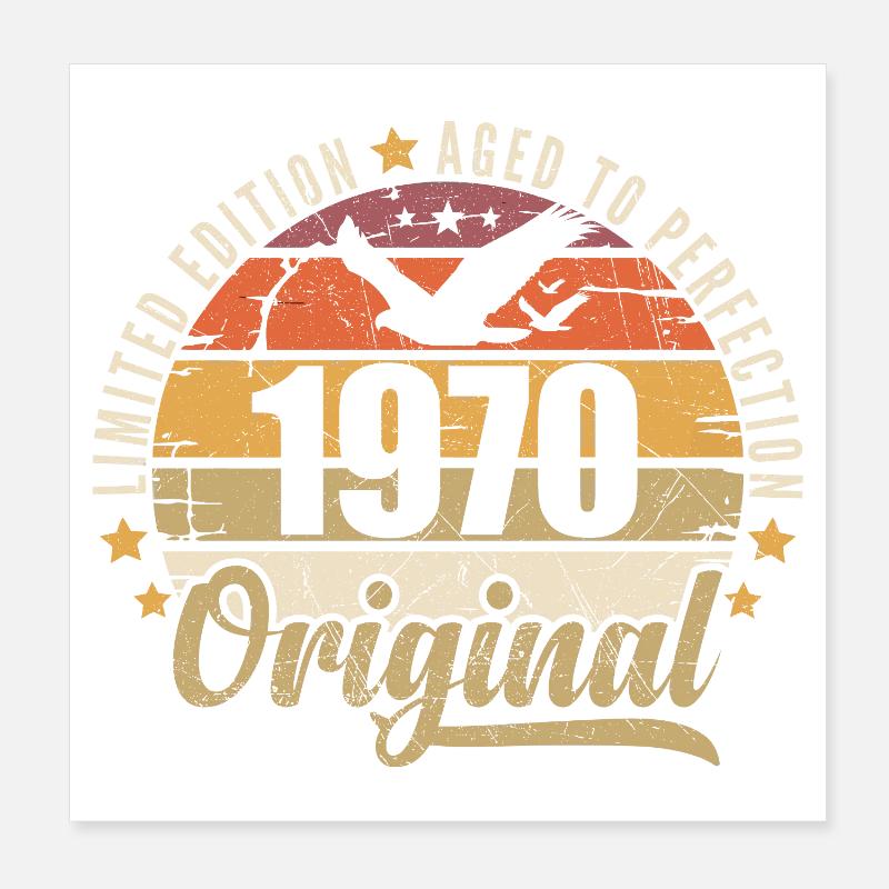 Geburtstagsgeschenk 1970 Original 1970 Poster 20x20 cm