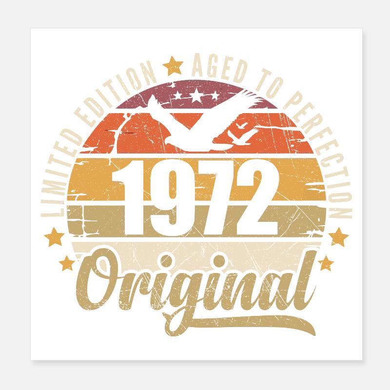 Geburtstagsgeschenk 1972 Original 1972 Poster 20x20 cm