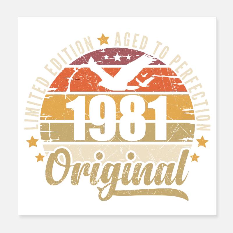Geburtstagsgeschenk 1981 Original 1981 Poster 20x20 cm