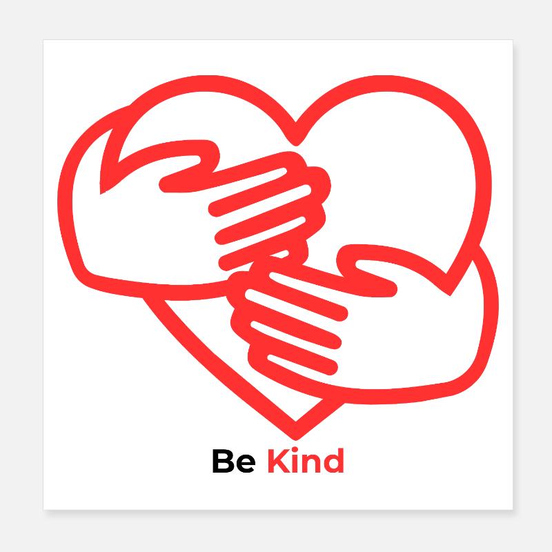 Hands in the heart Warmth Poster 8" x 8" (20x20 cm)