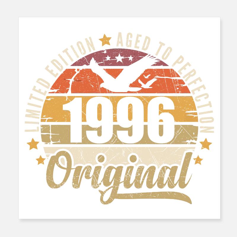 1996 Birthday Gift 1996 Original 1996 Poster 8" x 8" (20x20 cm)