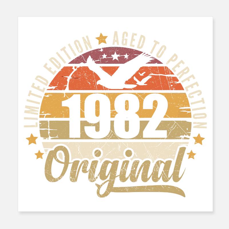 1982 Cadeau d'anniversaire 1982 Original 1982 Poster 20 x 20 cm