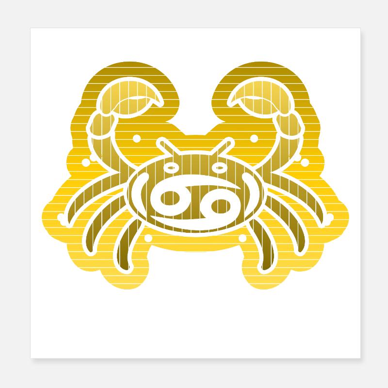 Krebs, Horoskop und Astrologie - Poster 20x20 cm - Weiß