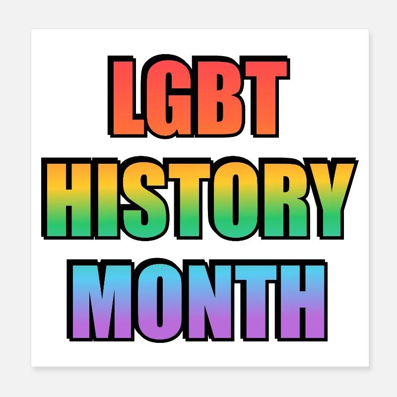 LGBT History Month Gradient Text Poster 8" x 8" (20x20 cm)