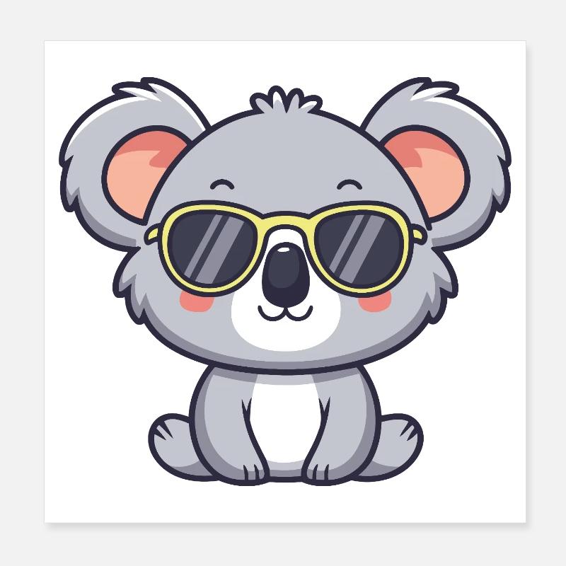 Koala-gelbe Pop-Brille Poster 20x20 cm