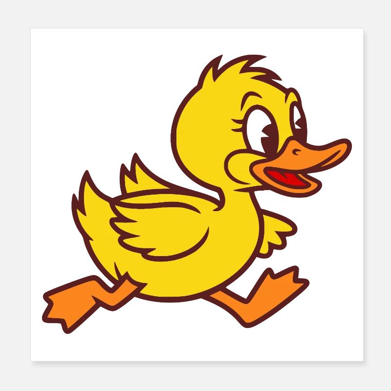 Running Duck Baby Duckling Duckling Duckling Duckling Poster 8" x 8" (20x20 cm)