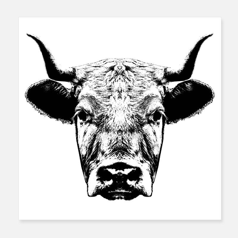 Cow / Head Poster 8" x 8" (20x20 cm)