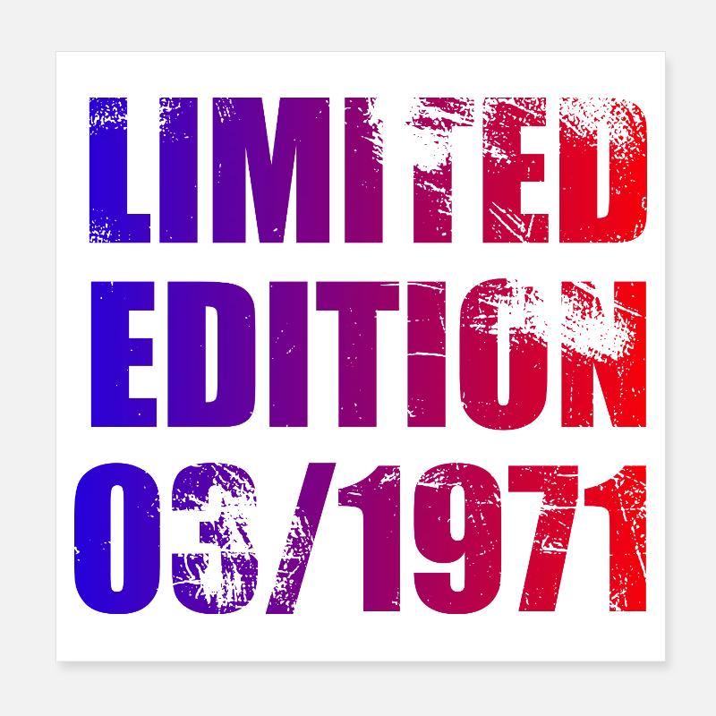 55e anniversaire édition limitée 03/1971 Poster 20 x 20 cm