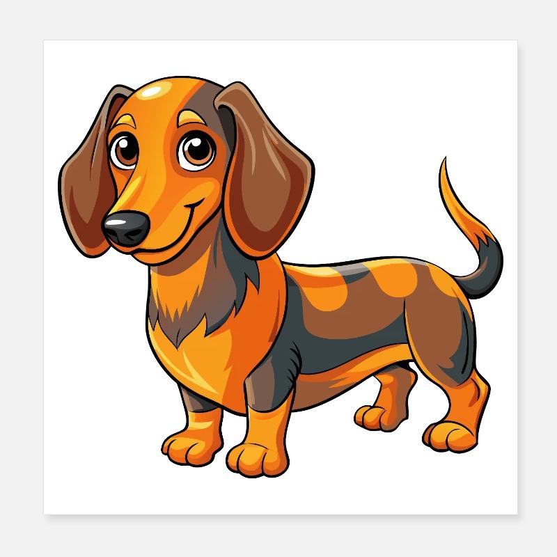 Teckel Poster 20 x 20 cm