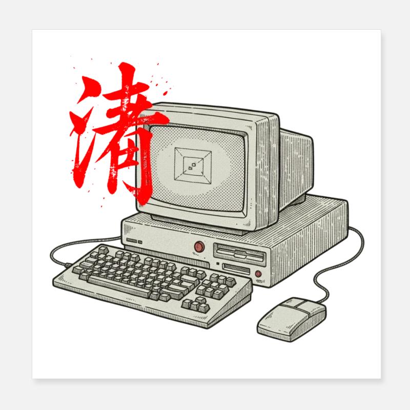 IT Technology Asian Poster 8" x 8" (20x20 cm)