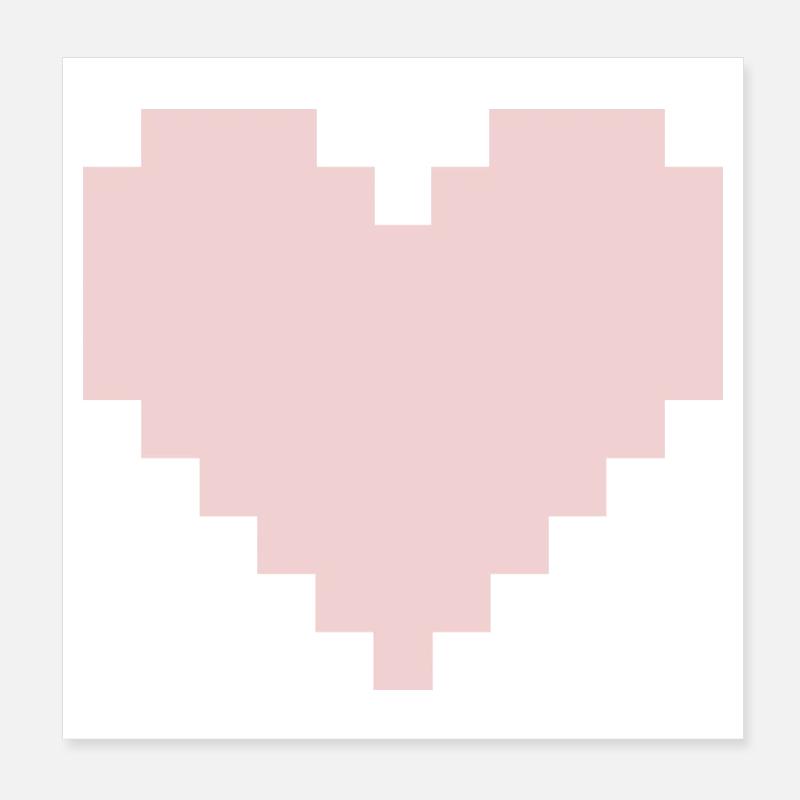 Cœur Rose Pixel Poster 20 x 20 cm