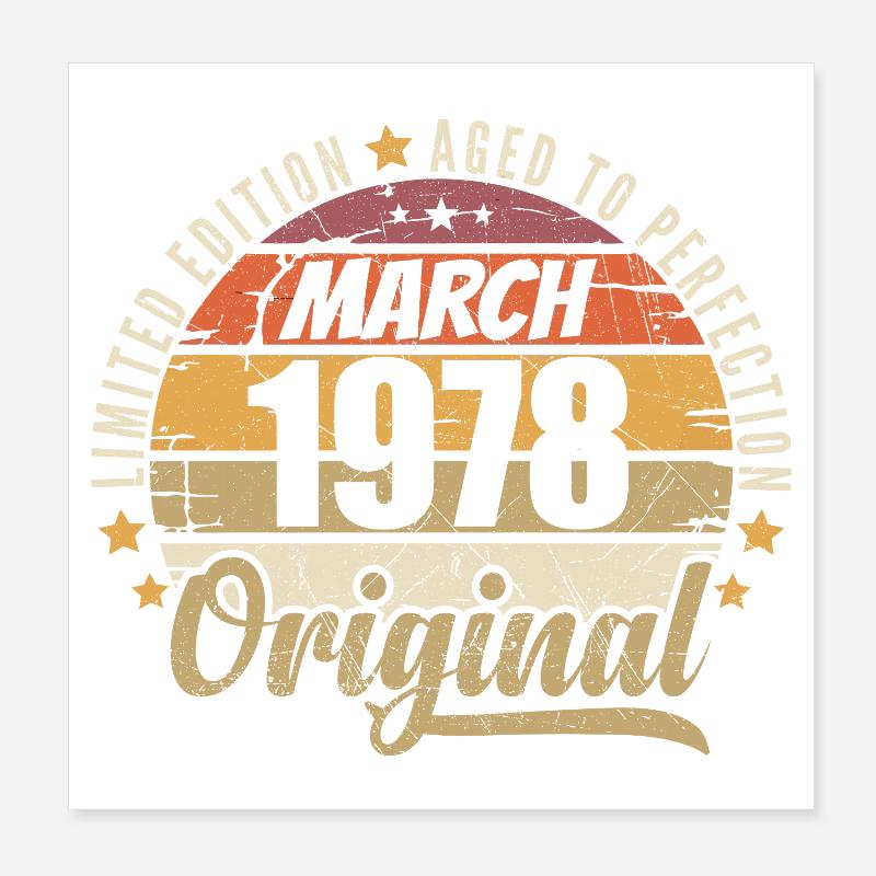 48. 48-jähriges Jubiläum Limited Edition März 1978 Poster 20x20 cm