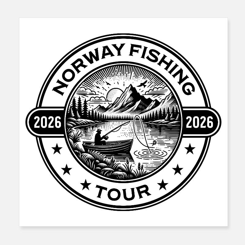 Norwegen Angeltour 2026 Poster 20x20 cm