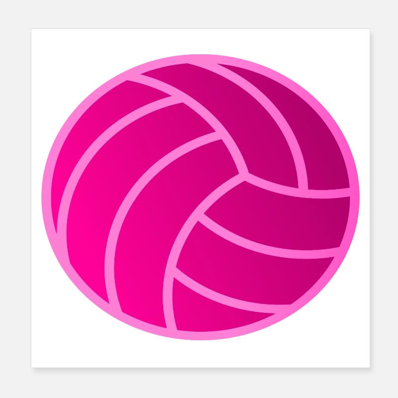 Volley-ball rose Poster 20 x 20 cm