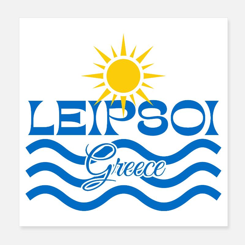 Leipsoi Grèce Vagues de mer Soleil Poster 20 x 20 cm