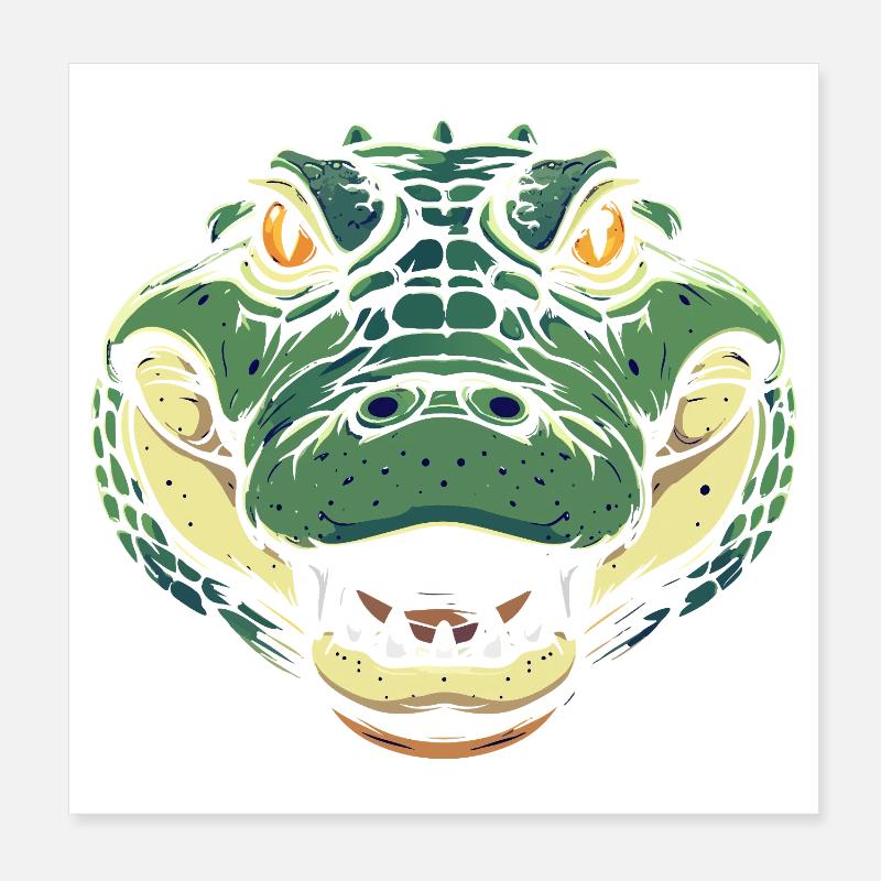 Illustration de bande dessinée Crocodile Head Crocodile Mode Crocodile Head Poster 20 x 20 cm
