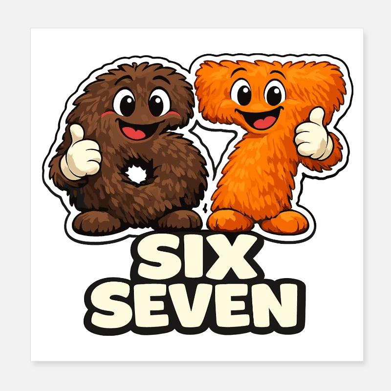 67 Six Seven Meme Affe Viral Trend Poster 20x20 cm