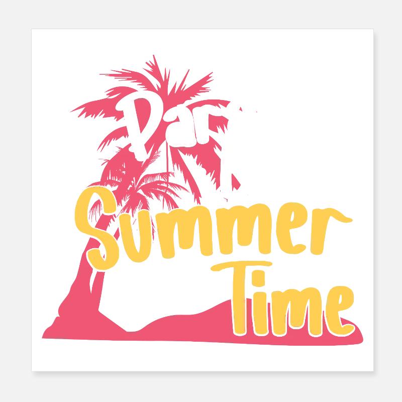 Design rétro d’été à Paradise Beach Poster 20 x 20 cm