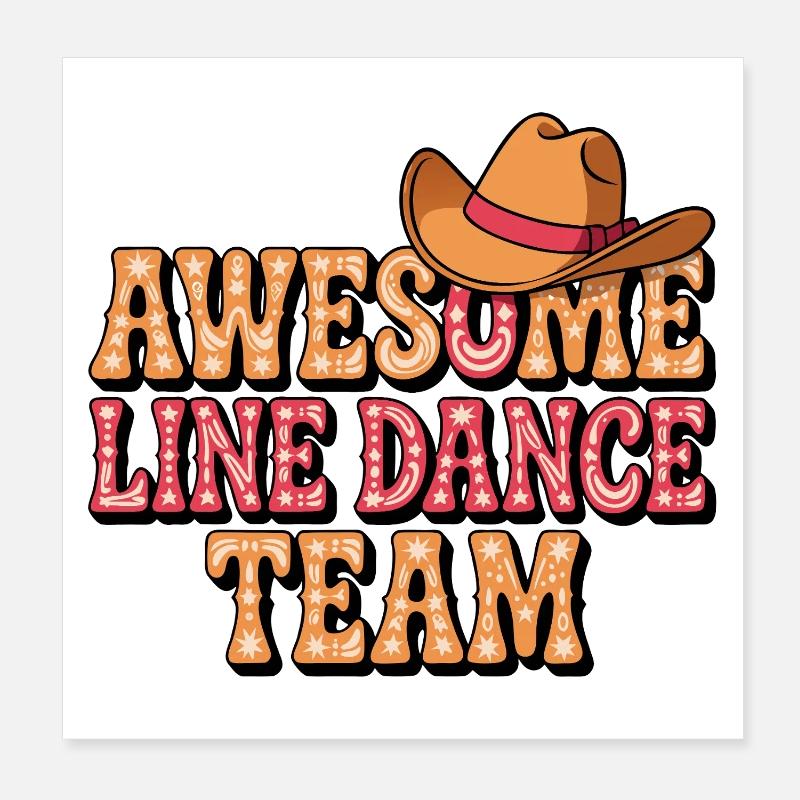 Awesome Line Dance Team Poster 20x20 cm