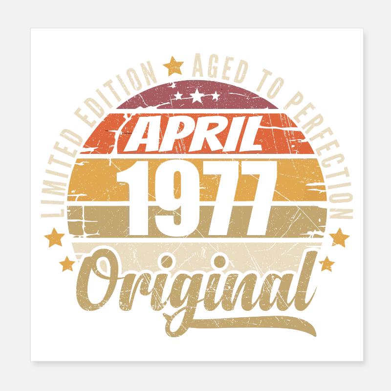 Geburtstagsgeschenk April 1977 Poster 20x20 cm