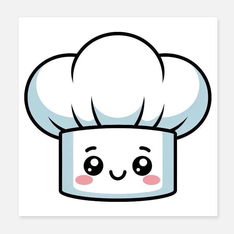 Chef's Hat Cooking Hood Comic Poster 8" x 8" (20x20 cm)