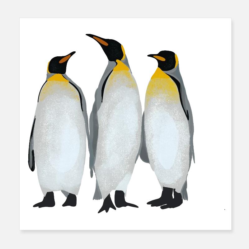 Three Penguins Poster 8" x 8" (20x20 cm)