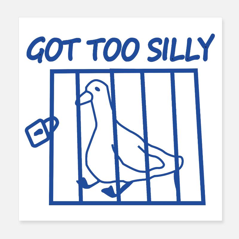 Zu dummer Vogel im Käfig Poster 20x20 cm