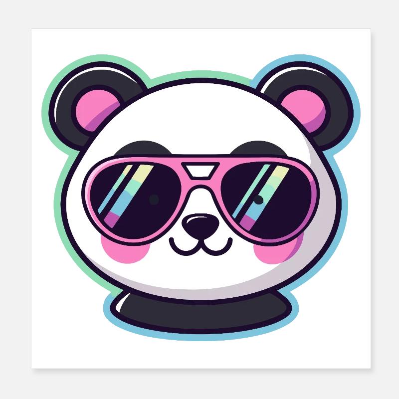 Panda Pop Retro-Pinkbrille Poster 20x20 cm