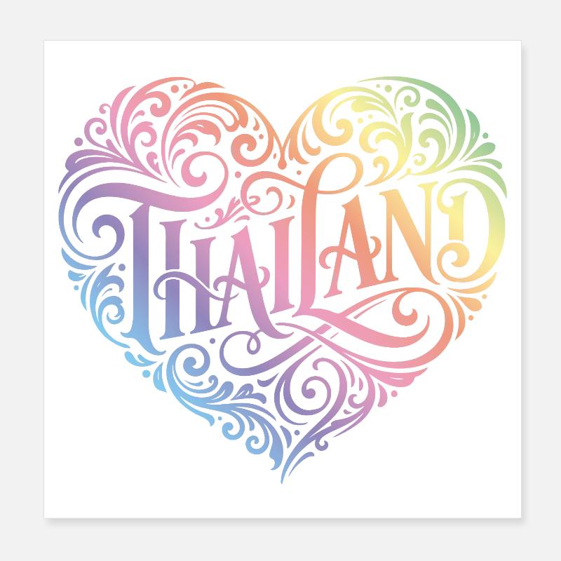Cœur Thaïlandais Coloré Poster 20 x 20 cm