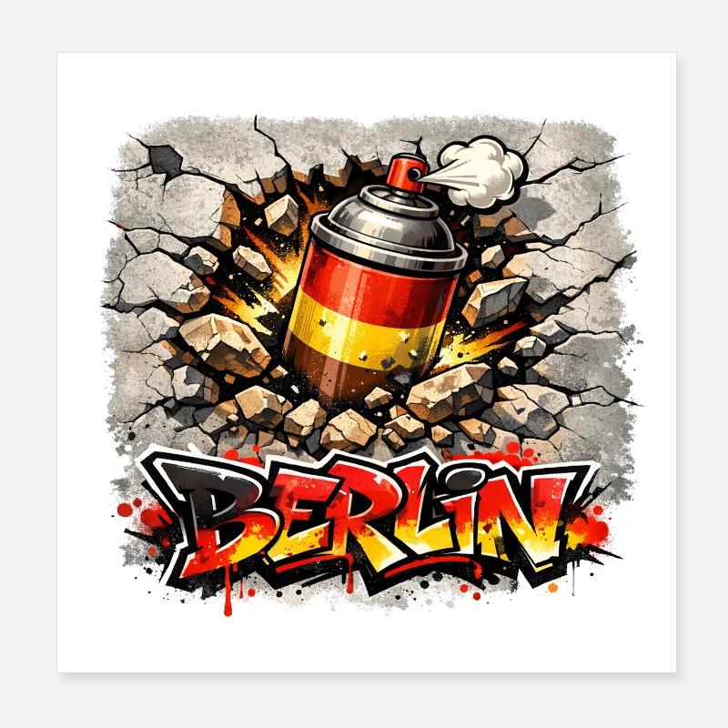 Le mur de Berlin Poster 20 x 20 cm