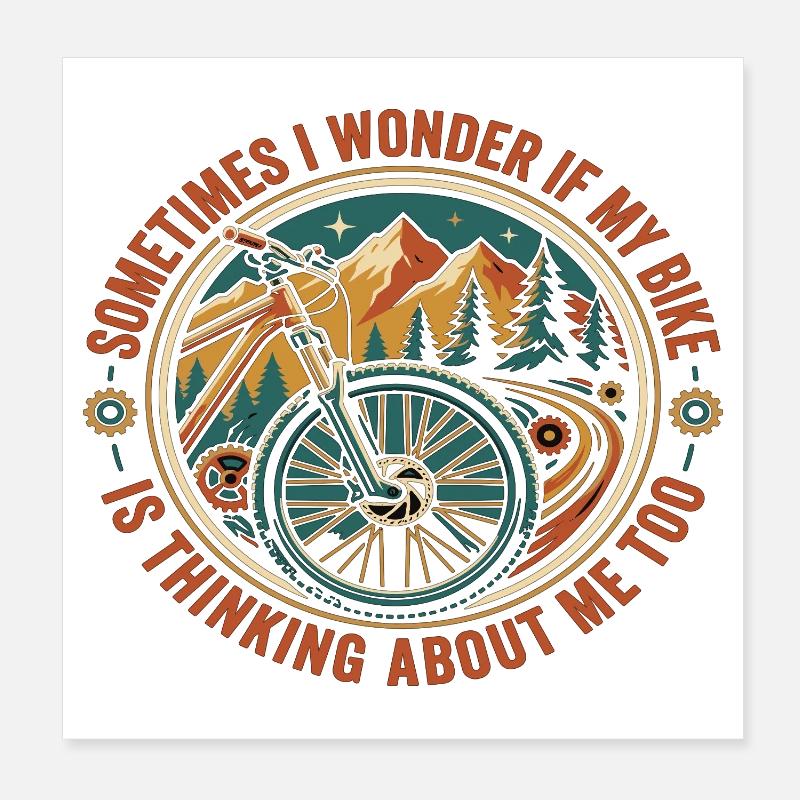 Sentier Abenteuer de vélo de VTT en épicéa Poster 20 x 20 cm