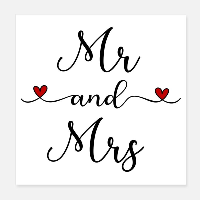 Mr and Mrs Poster 20x20 cm